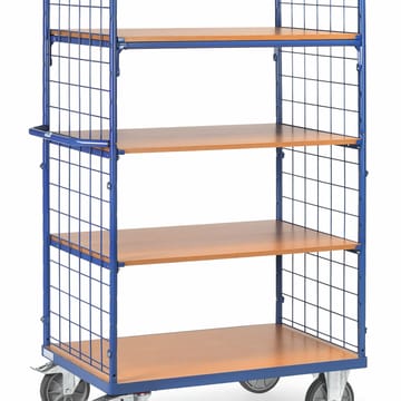 Chariot grillagé à plateaux bois
