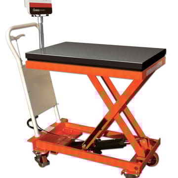 Table élévatrice avec système de pesage