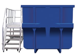Plateforme mobile pour accès bennes à déchets