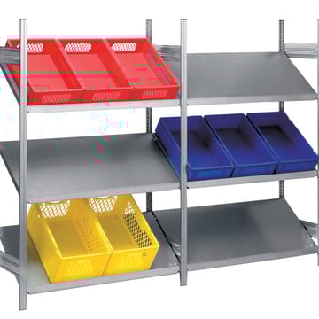 Rayonnage à tablettes inclinées