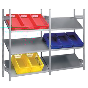Rayonnage à tablettes inclinées