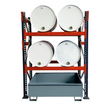 Bac de rétention au sol pour rayonnage