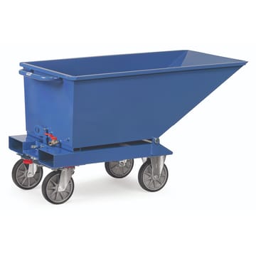 Chariot à benne basculante avec robinet de vidange 