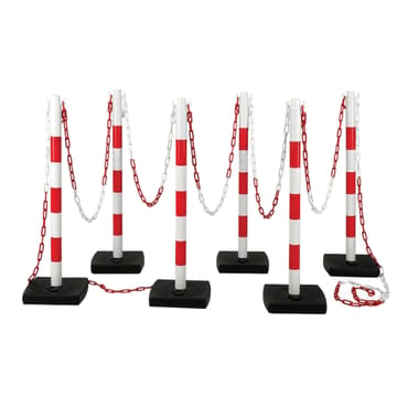 Poteau sur socle à lester : Lot de 6 poteaux + chaîne