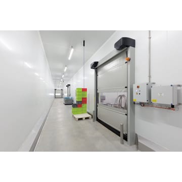 Porte souple automatique à enroulement rapide