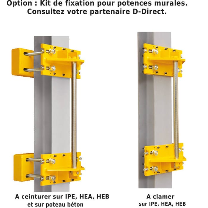 Potence murale triangulée aluminium à profil creux