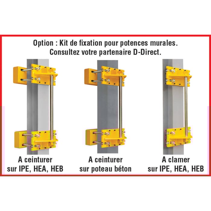 Potence murale triangulée aluminium à profil creux